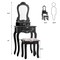 Makeup Dressing Table and Bench 3 Drawers and Cushioned Stool for Girls-Black